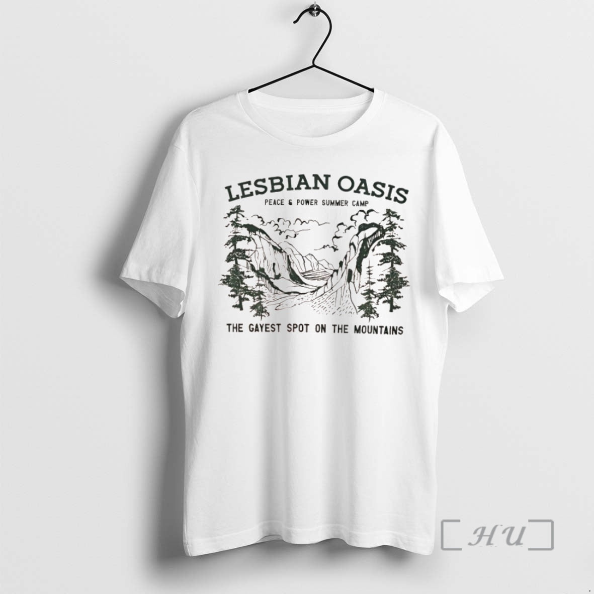 Officials Lesbian Oasis Peace Power Summer Camp The Gayest Spot On The Mountains Forest Graphic Shirt Hoodie Sweatshirt