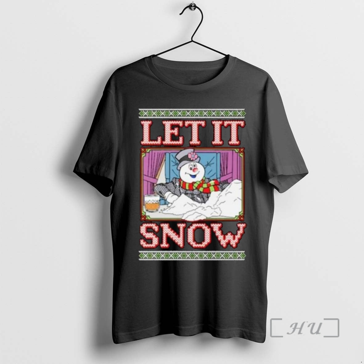 Officials Let It Snow Frosty Ugly Holiday Christmas Circle Black Shirt Hoodie Sweatshirt | PurePodTees.com