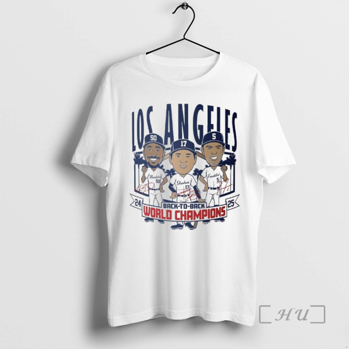 Officials Los Angeles Baseball Back To Back World Champs Caricatures Shirt Hoodie Sweatshirt | PurePodTees.com