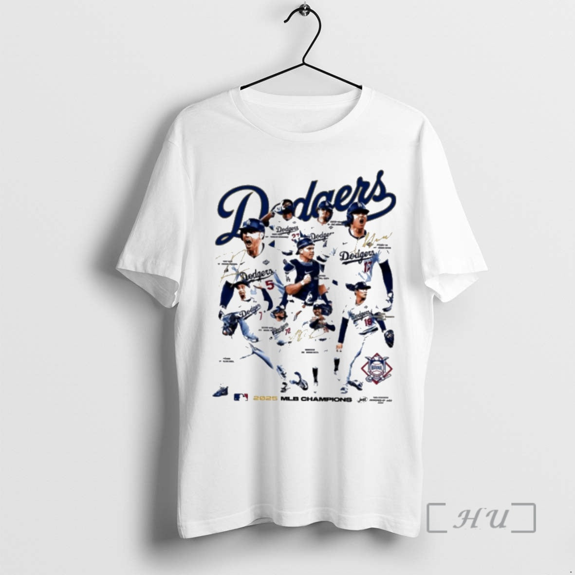 Officials Los Angeles Dodgers 2025 Mlb Champions Signatures Shirt Hoodie Sweatshirt | PurePodTees.com