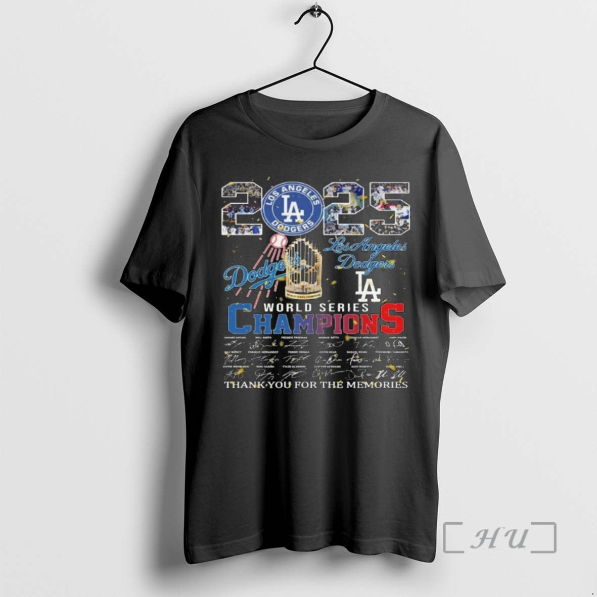 Officials Los Angeles Dodgers 2025 World Series Champions Thank You For The Memories Signatures Premium Shirt Hoodie...