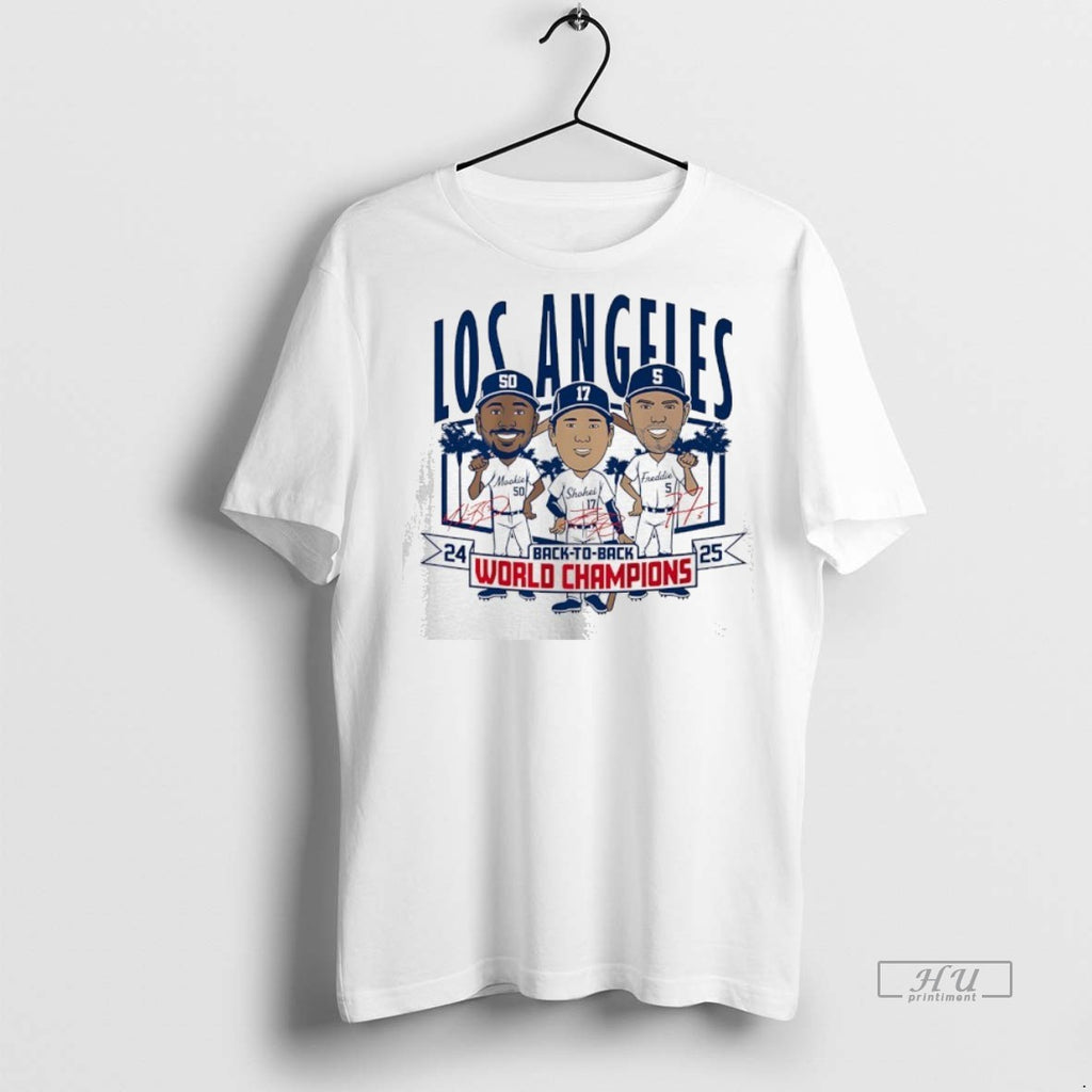Officials Los Angeles Dodgers Back To Back 2024 2025 World Champs Mookie Shohei And Freddie Shirt Hoodie Sweatshirt