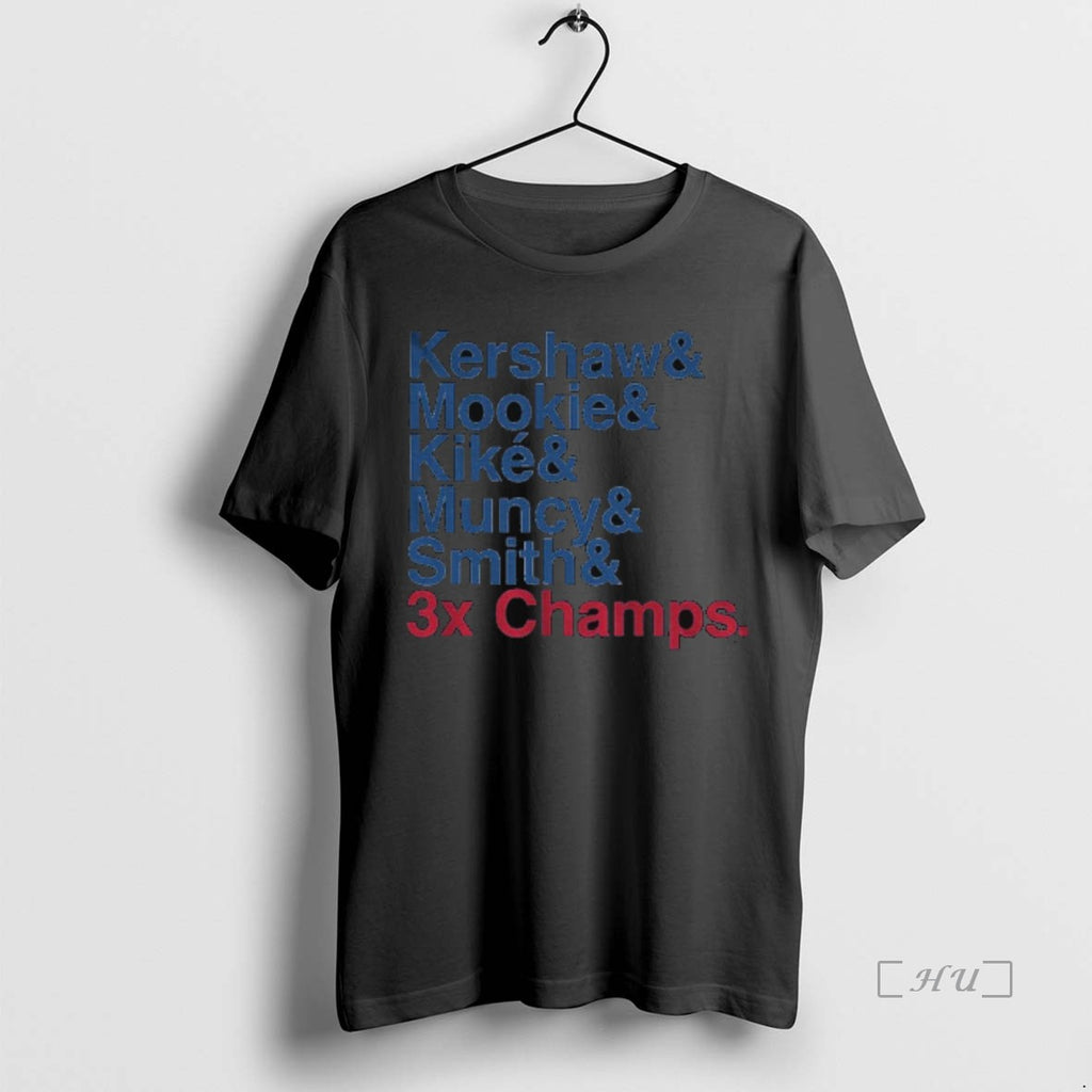 Officials Los Angeles Dodgers Baseball Ampersand 3x Champs Kershaw Mookie Kike Muncy Smith Premium Shirt Hoodie Sweatshirt