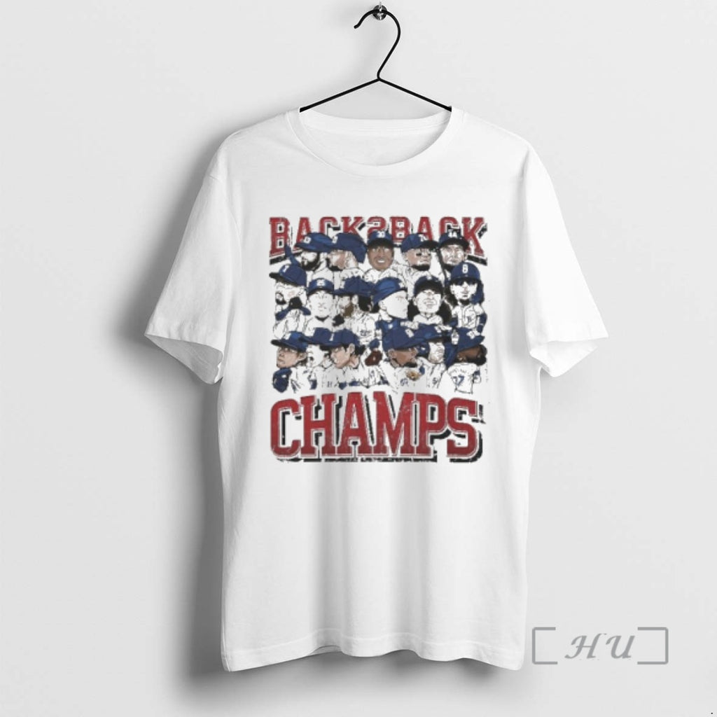 Officials Los Angeles Dodgers Baseball Back 2 Back Champs 2025 Team Cartoon Shirt Hoodie Sweatshirt | PurePodTees.com