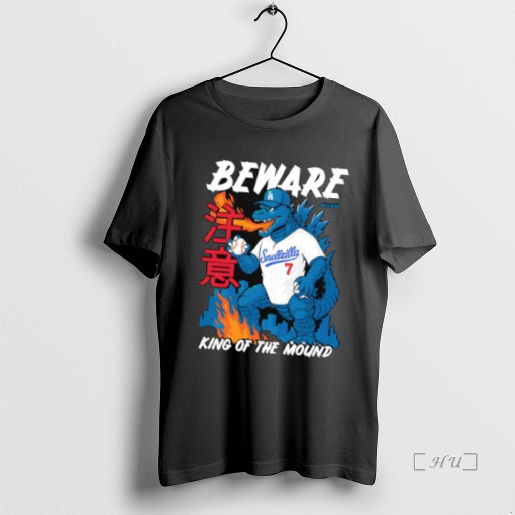 Officials Los Angeles Dodgers Hooligan La Snellzilla Beware King Of The Mound Shirt Hoodie Sweatshirt | PurePodTees.com