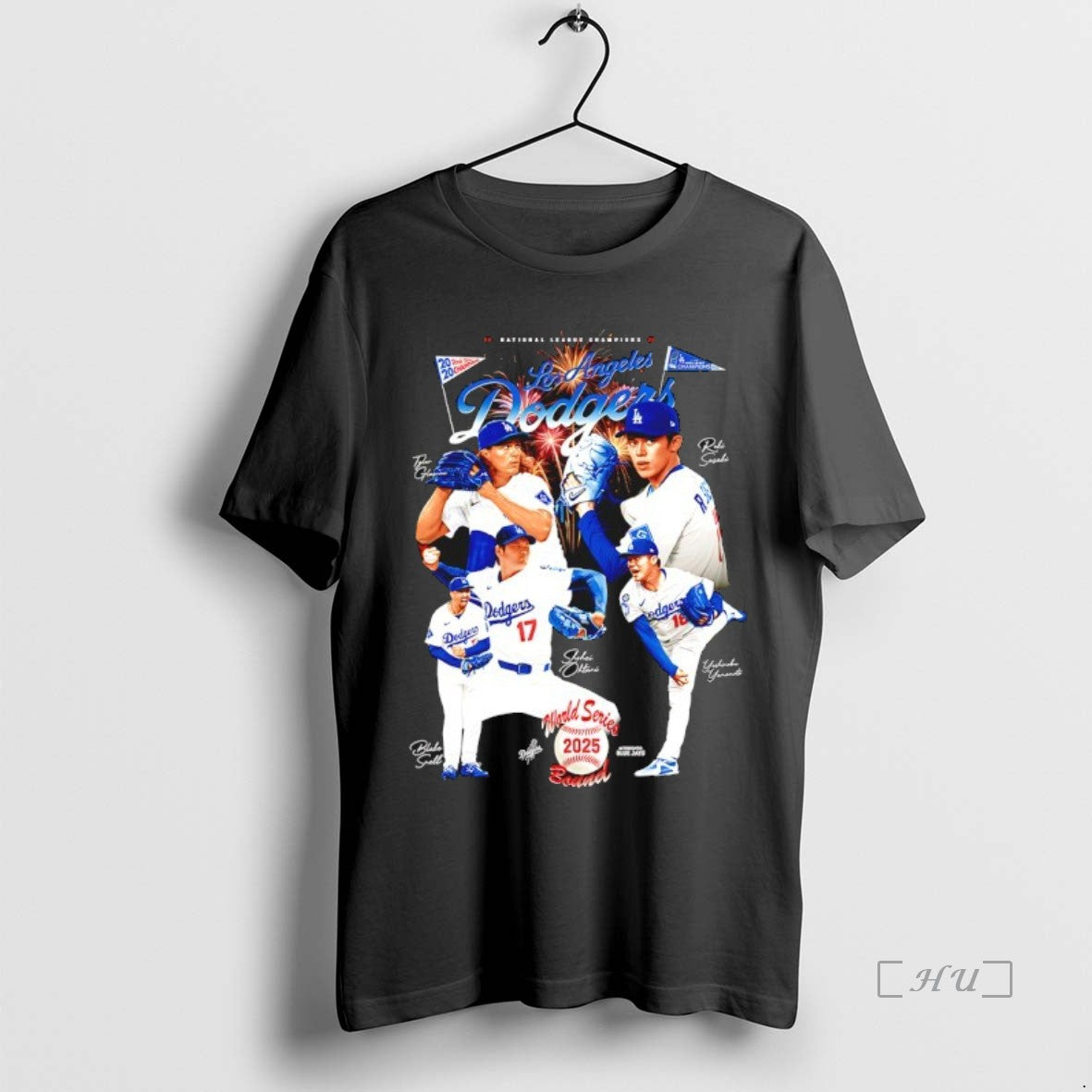 Officials Los Angeles Dodgers National League Champions 2025 World Series Signature Graphic Premium T Shirts Hoodie...