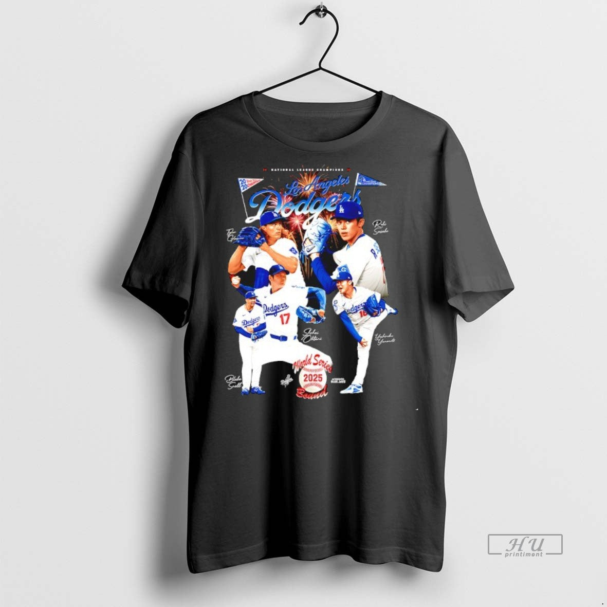 Officials Los Angeles Dodgers National League Champions 2025 World Series Signature Graphic Premium Shirt Hoodie Sweatshirt