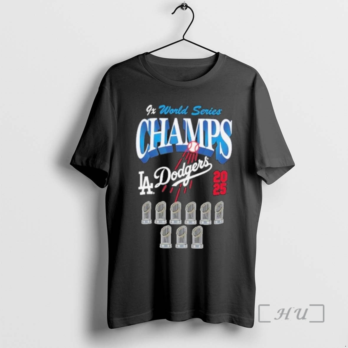 Officials Los Angeles Dodgers Nine Time World Series Champions Trophy Shirt Hoodie Sweatshirt | PurePodTees.com