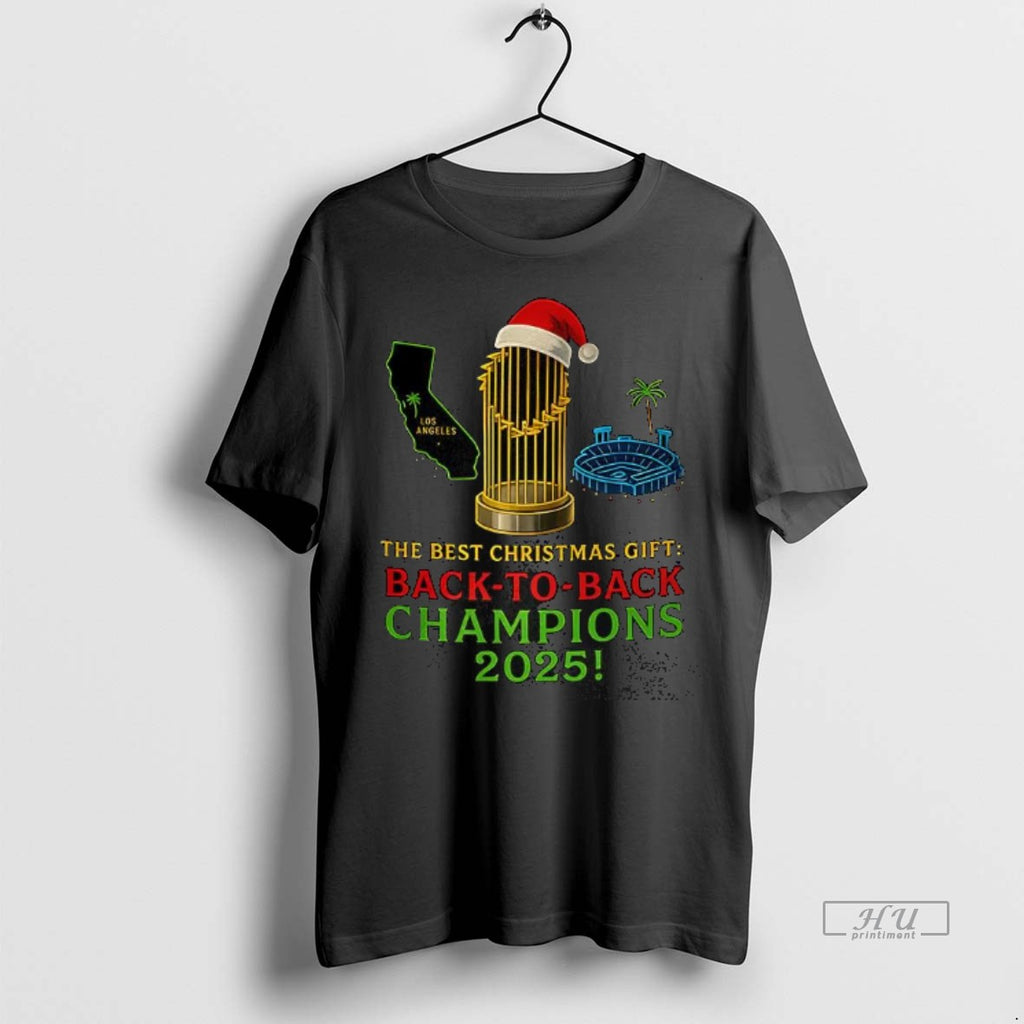 Officials Los Angeles Dodgers Trophy The Best Christmas Gift Back To Back Champions 2025 Premium Shirt Hoodie Sweatshirt