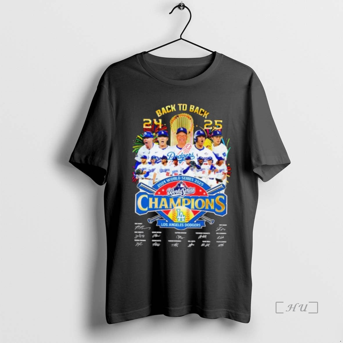 Officials Los Angeles Dodgers Back To Back 2024 2025 World Series Champions Signatures Premium Shirt Hoodie Sweatshirt