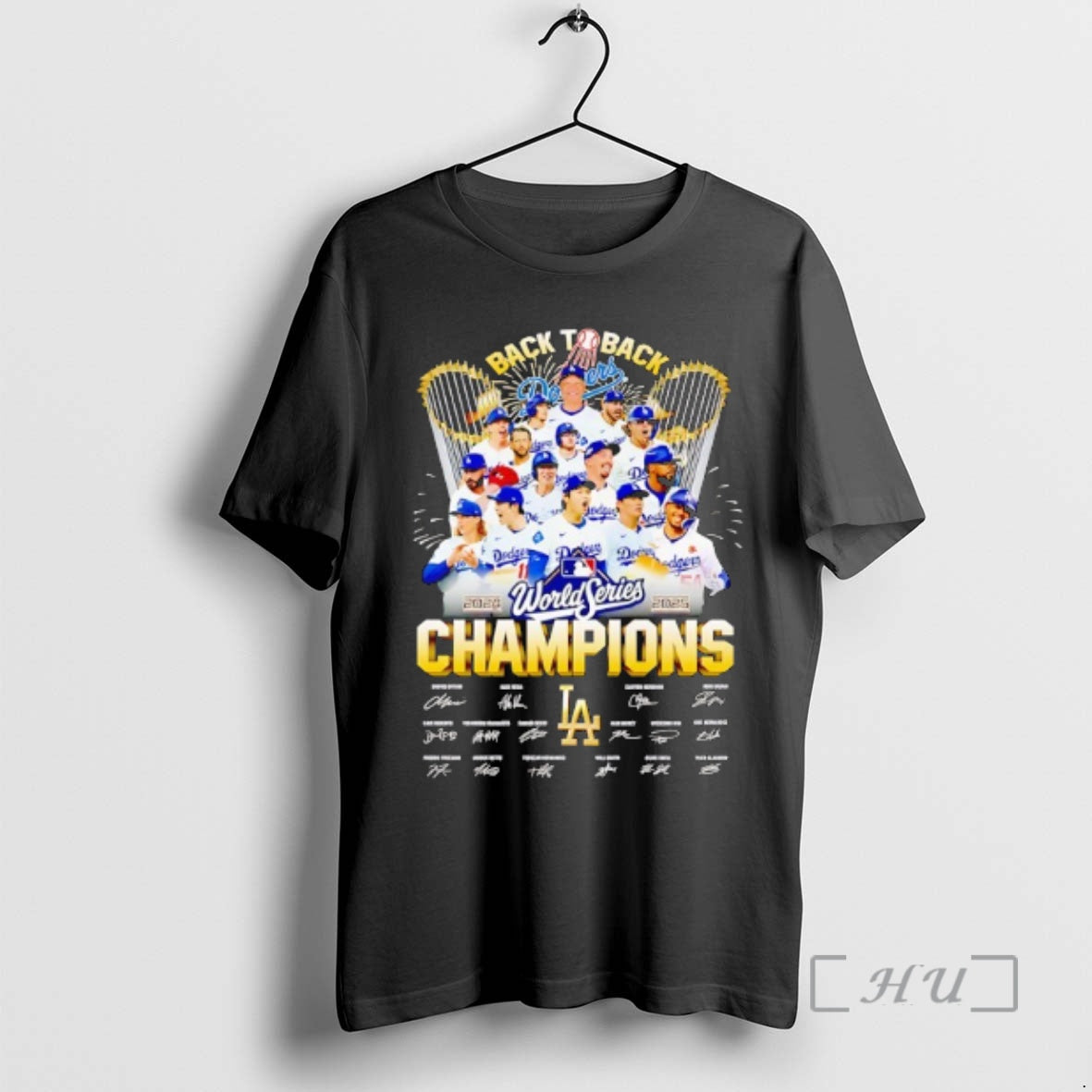 Officials Los Angeles Dodgers Team Back To Back World Series Champions Signatures Shirt Hoodie Sweatshirt | PurePodTees.com