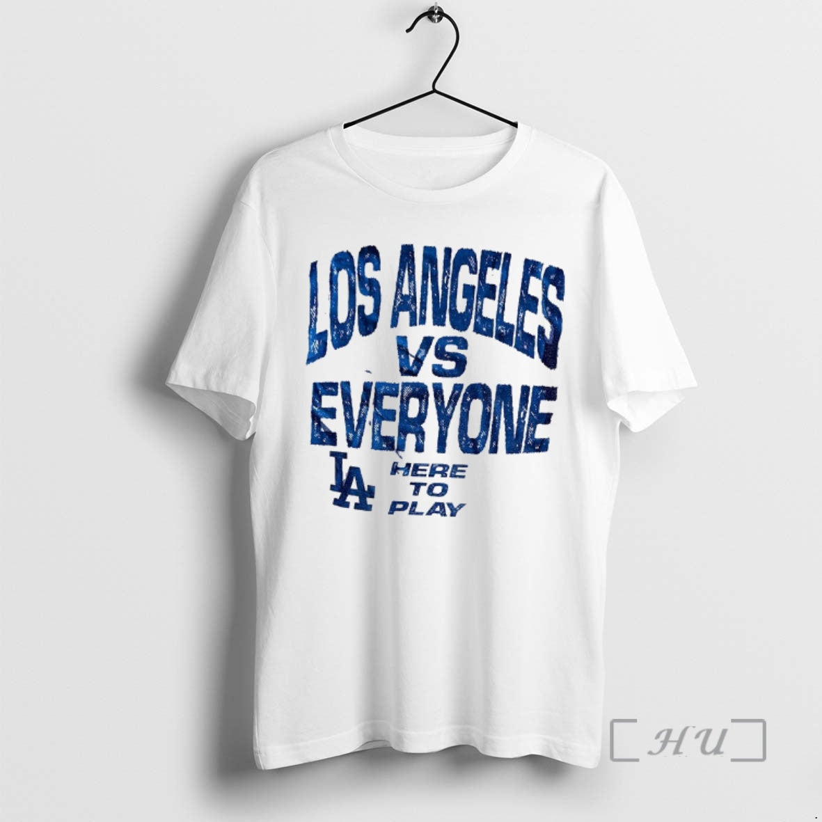 Officials Los Angeles Dodgers Vs Everyone Here To Play Vague Thread Mlb Baseball 2025 Premium Shirt Hoodie Sweatshirt