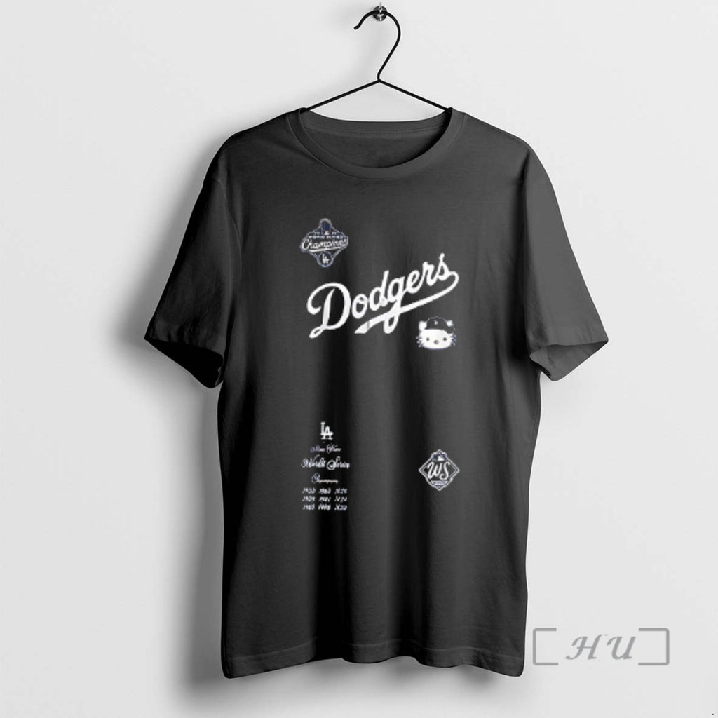 Officials Los Angeles Dodgers X Kitty 2025 World Series Champions Back To Back Premium Shirt Hoodie Sweatshirt