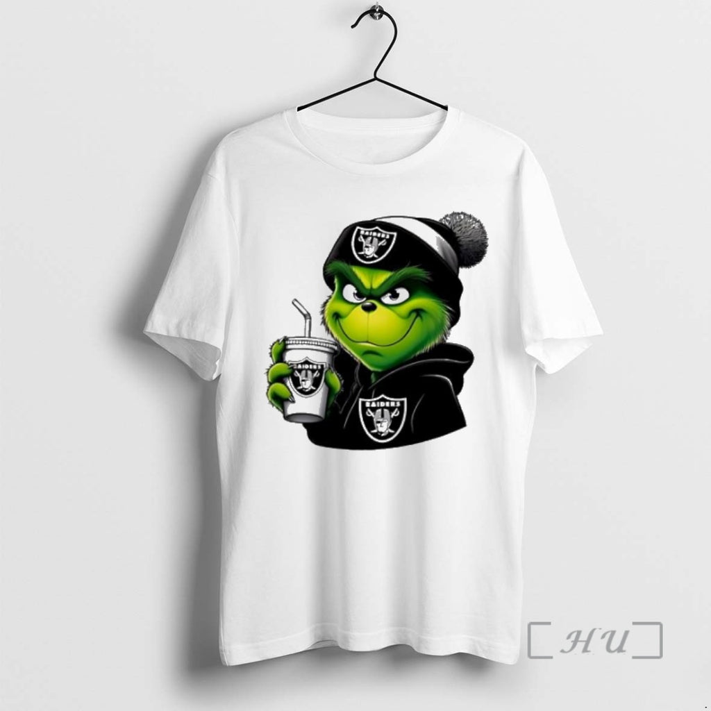 Officials Los Angeles Raider Grinch Christmas Milk Tea Shirt Hoodie Sweatshirt | PurePodTees.com