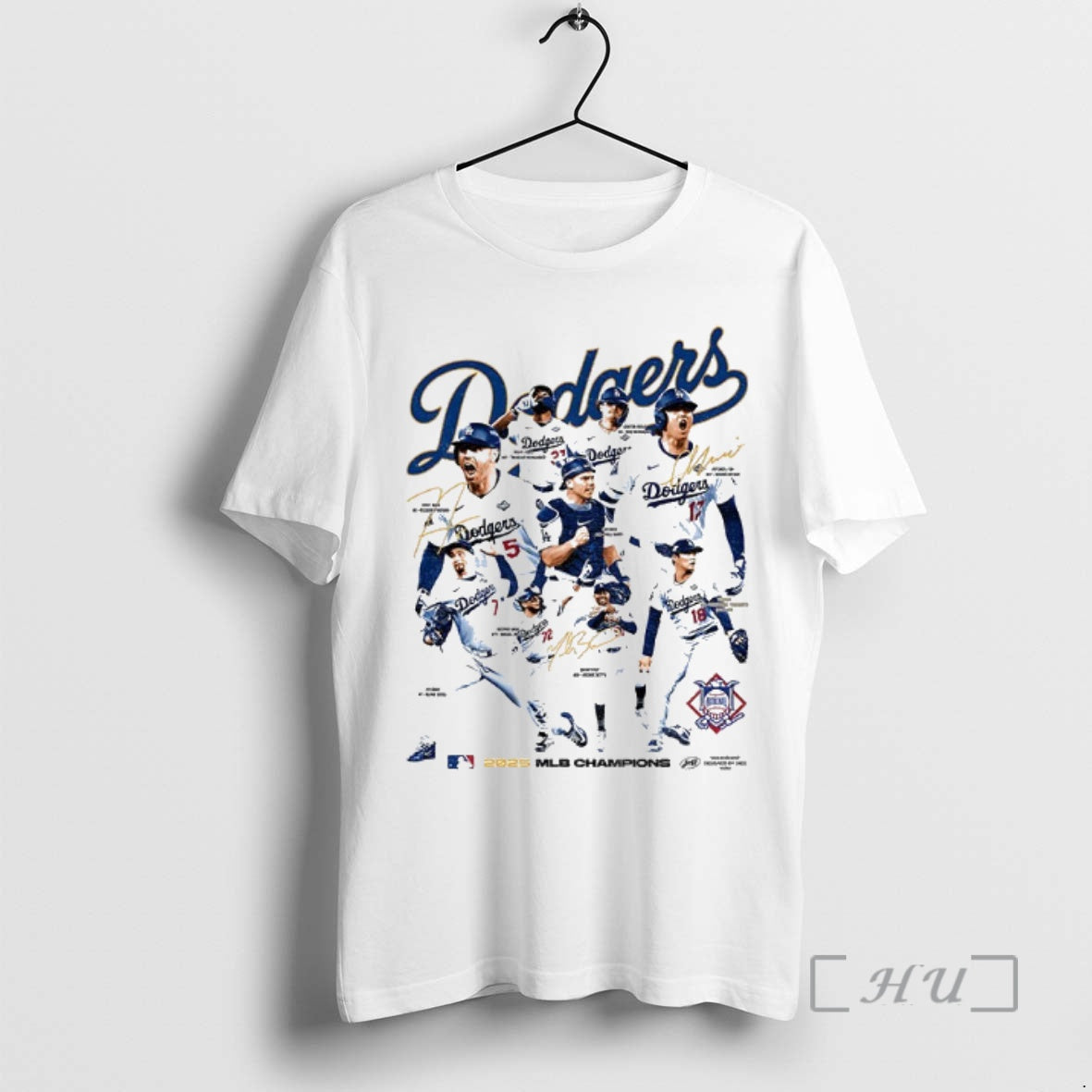 Officials Los Angles Dodgers 2025 Mlb Champions Signature Shirt Hoodie Sweatshirt | PurePodTees.com