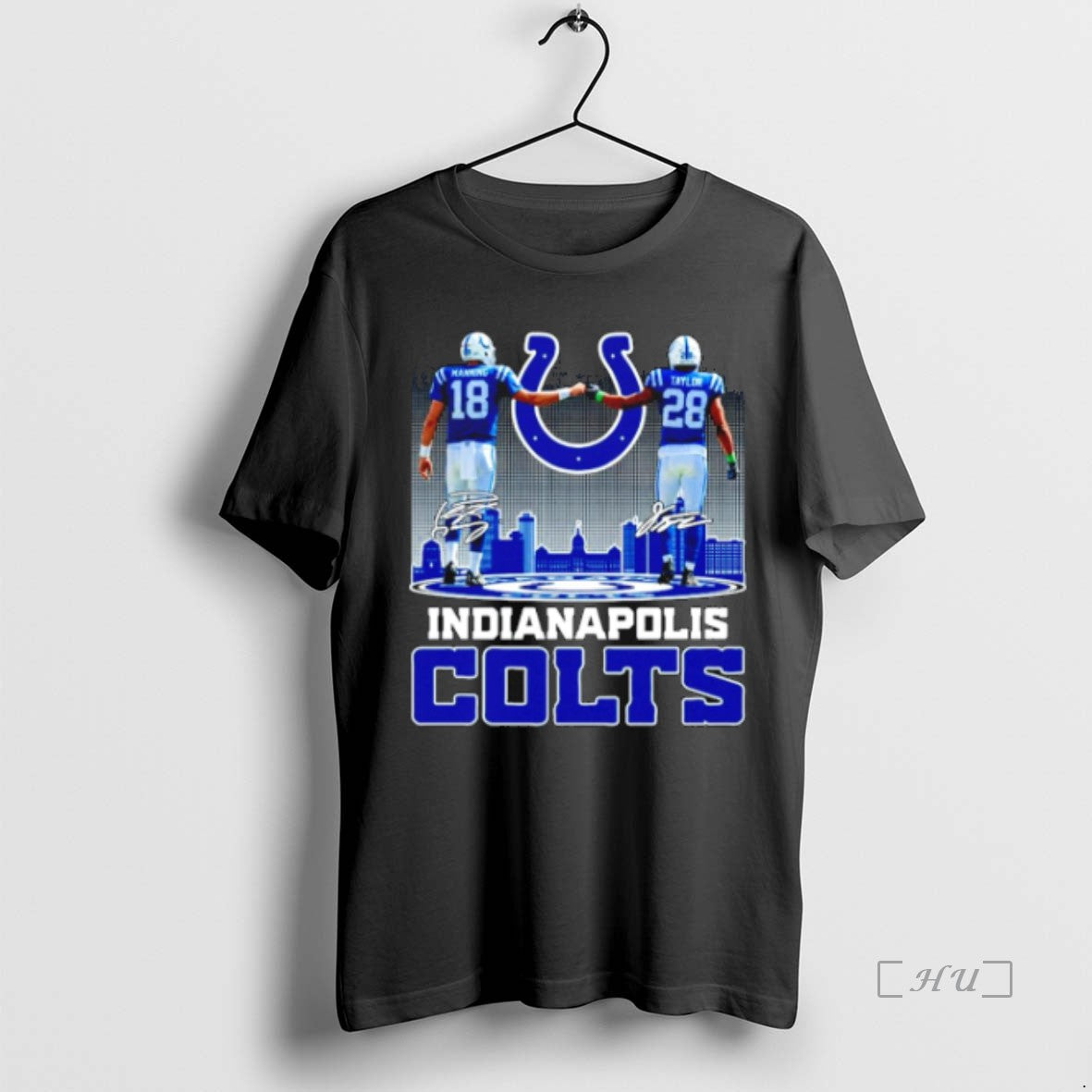 Officials Manning And Taylor Indianapolis Colts 2025 City Skyline Shirt Hoodie Sweatshirt | PurePodTees.com