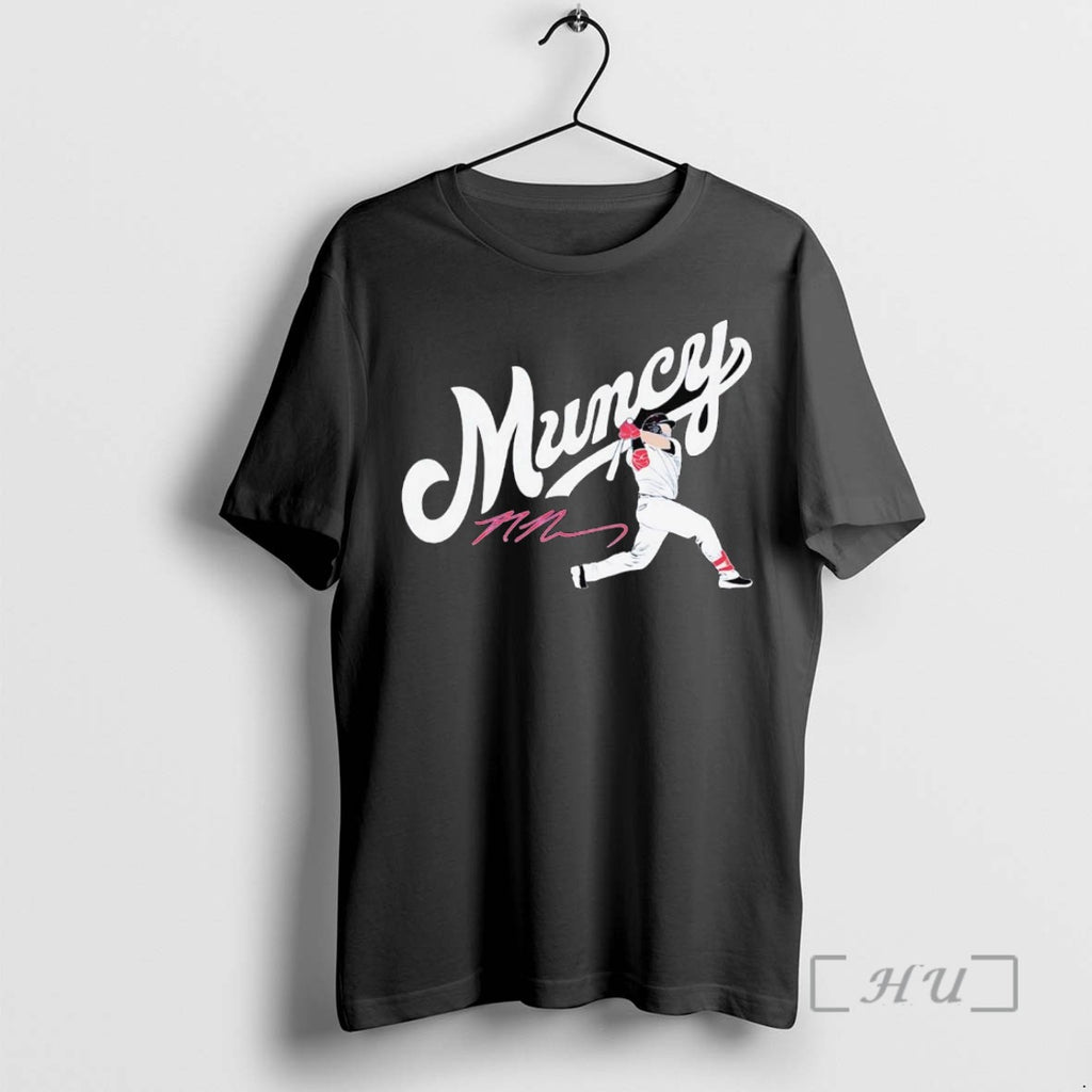 Officials Max Muncy Batting Signature Dodgers T Shirt Sweater