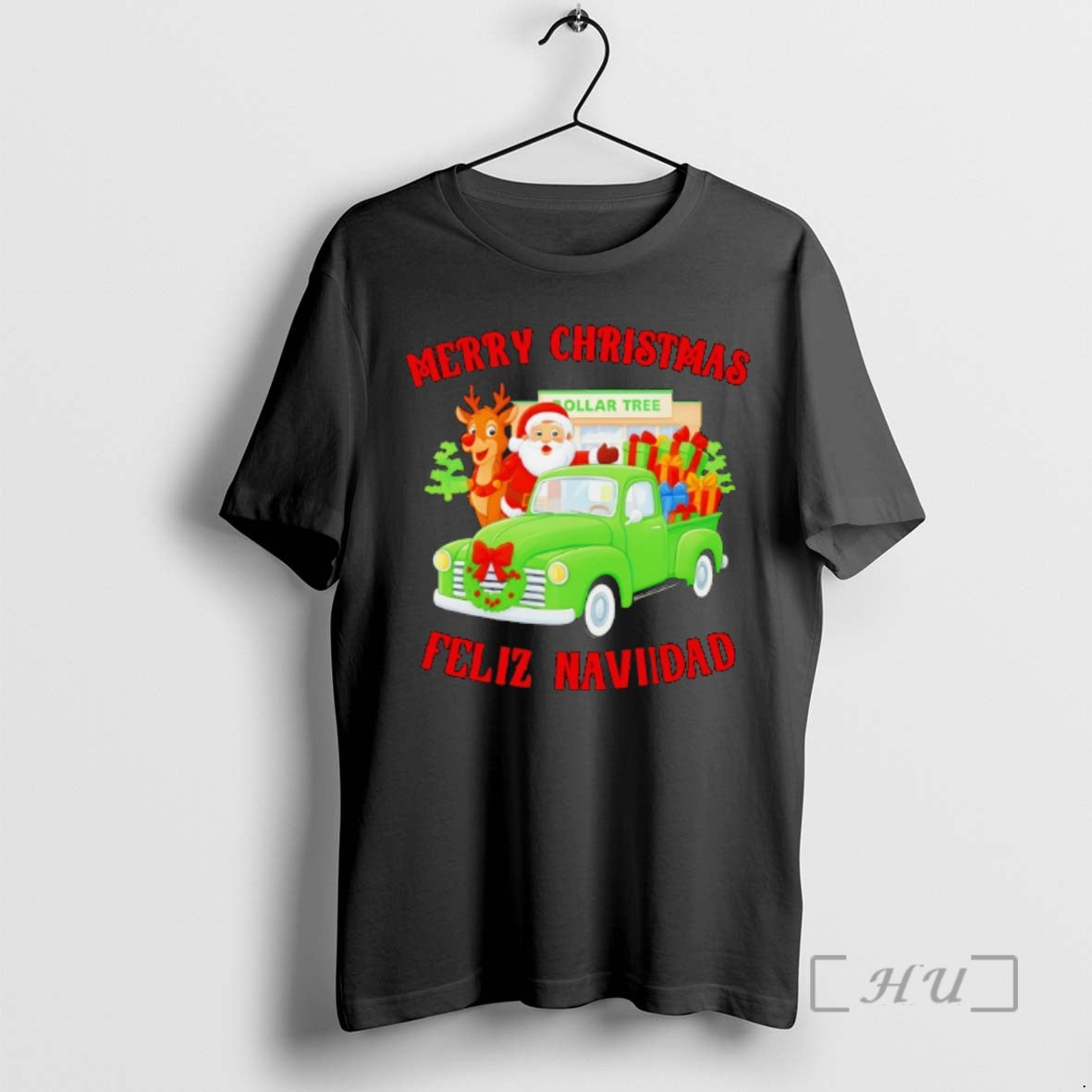 Officials Merry Christmas Feliz Navidad Dollar Tree Vintage Truck Santa Shirt Hoodie Sweatshirt | PurePodTees.com