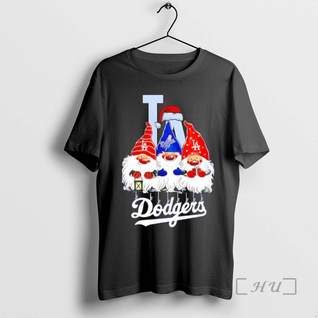 Officials Merry Christmas Gnome La Dodgers Black Shirt Hoodie Sweatshirt | PurePodTees.com