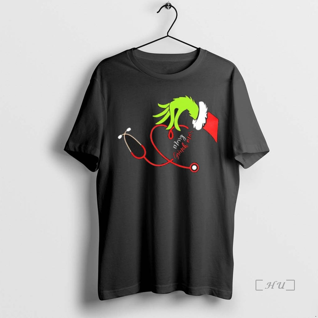 Officials Merry Grinchmas Stethoscope Black Shirt Hoodie Sweatshirt | PurePodTees.com