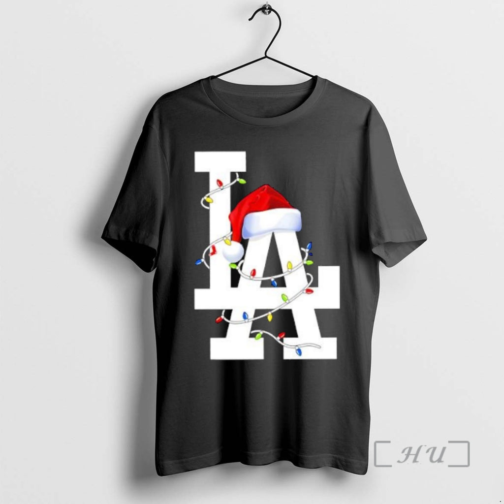 Officials Merry La Dodgers Christmas Lights Shirt Hoodie Sweatshirt | PurePodTees.com
