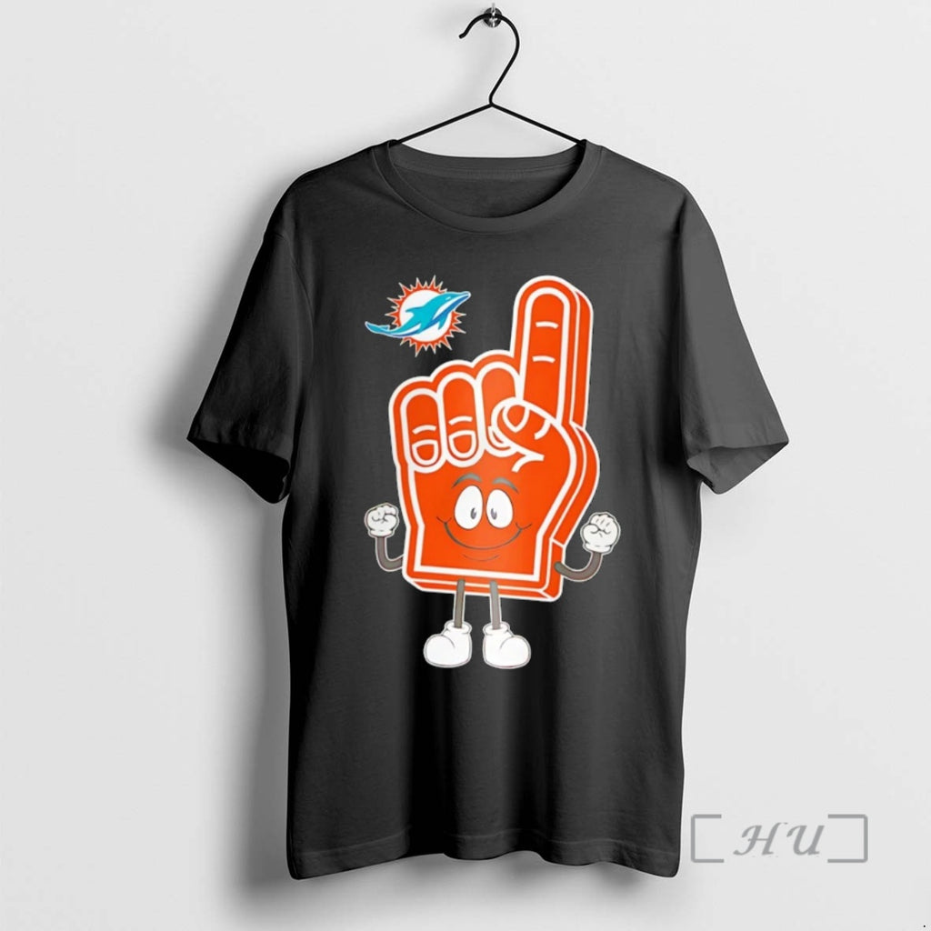Officials Miami Dolphins Foam Hand 2025 Logo Christmas Shirt Hoodie Sweatshirt | PurePodTees.com