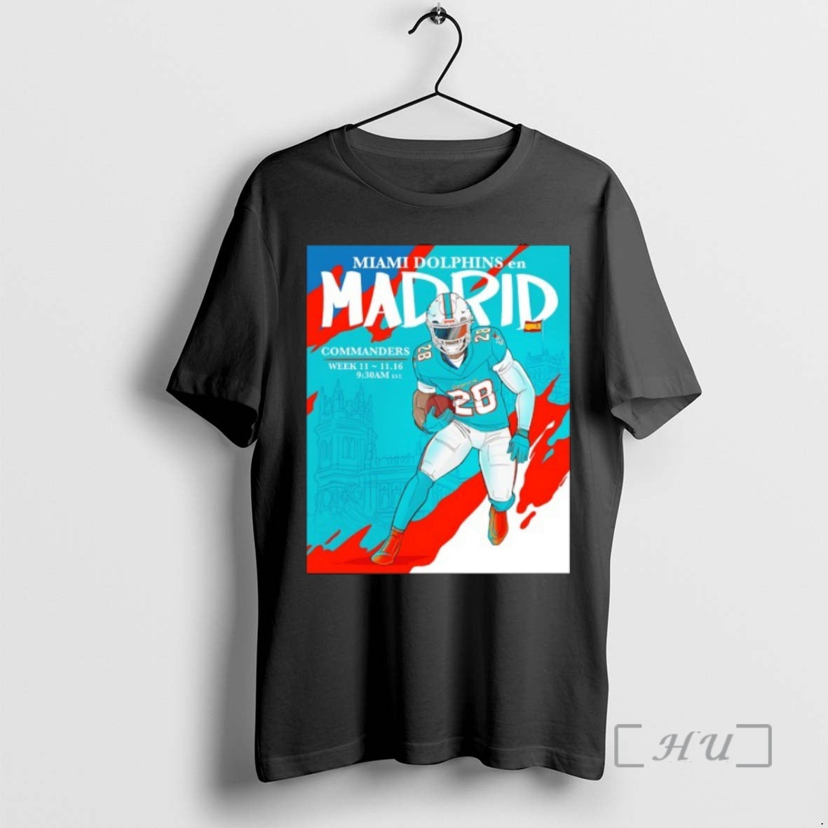 Officials Miami Dolphins In Madrid Commanders Week 11 Shirt Hoodie Sweatshirt | PurePodTees.com