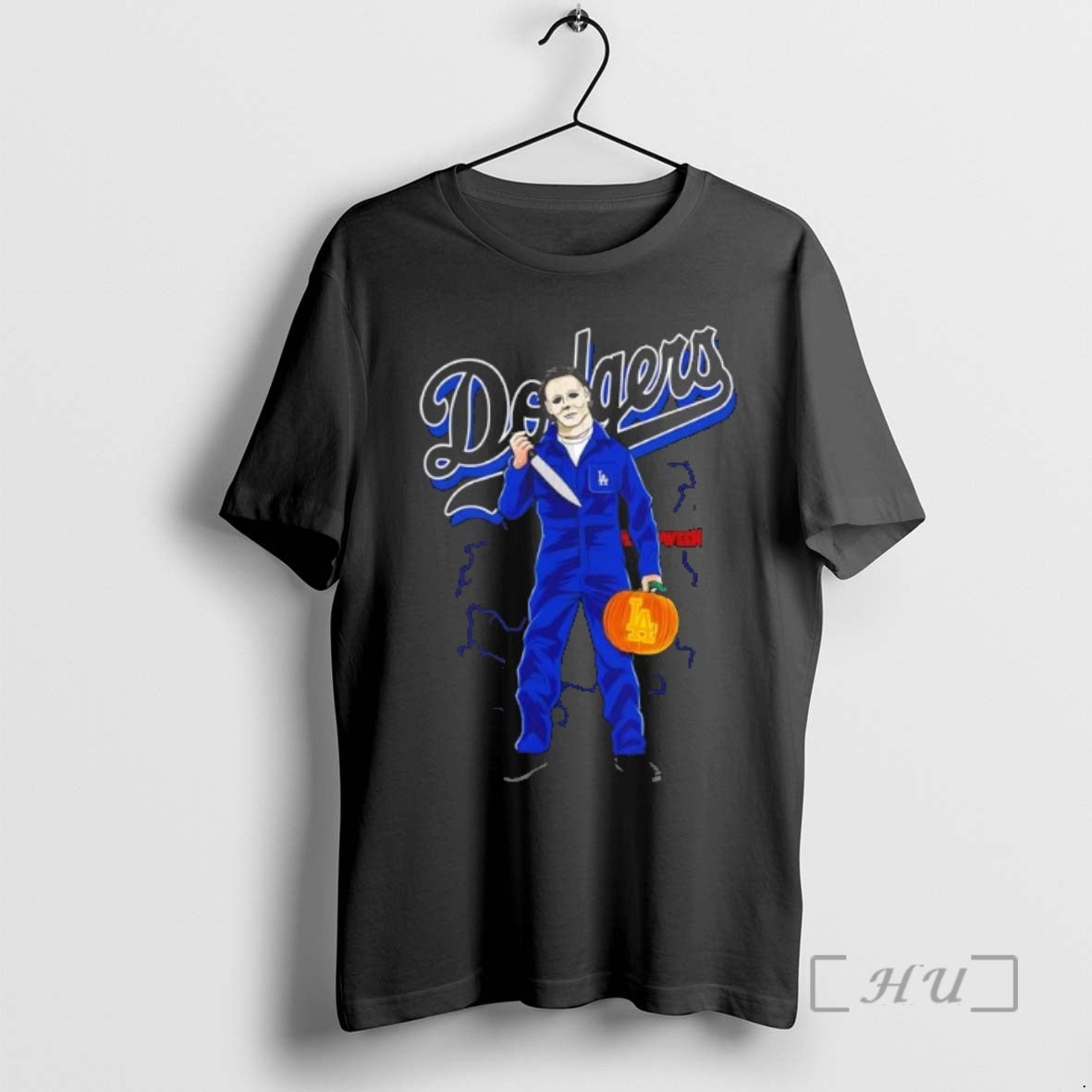 Officials Michael Myers Dodgers Baseball Halloween Black Shirt Hoodie Sweatshirt | PurePodTees.com