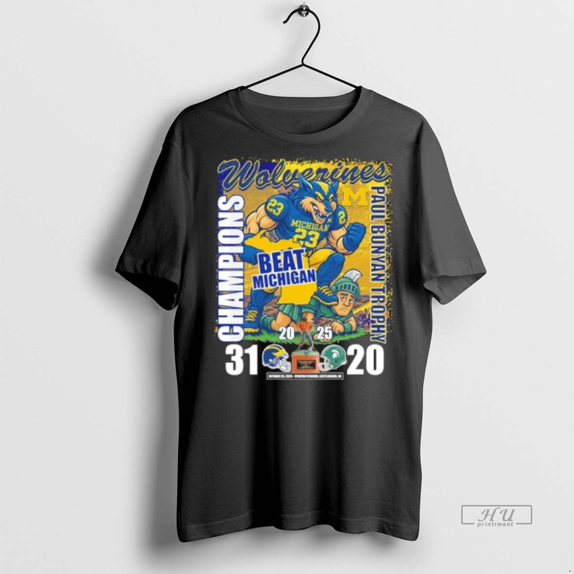 Officials Michigan Wolverines Mascot Beat Michigan State 2025 Paul Bunyan Trophy Champions Premium Shirt Hoodie Sweatshirt