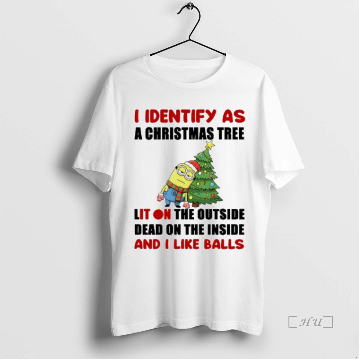 Officials Minion I Identify As A Christmas Tree Lit On The Outside Dead On The Shirt Hoodie Sweatshirt | PurePodTees.com