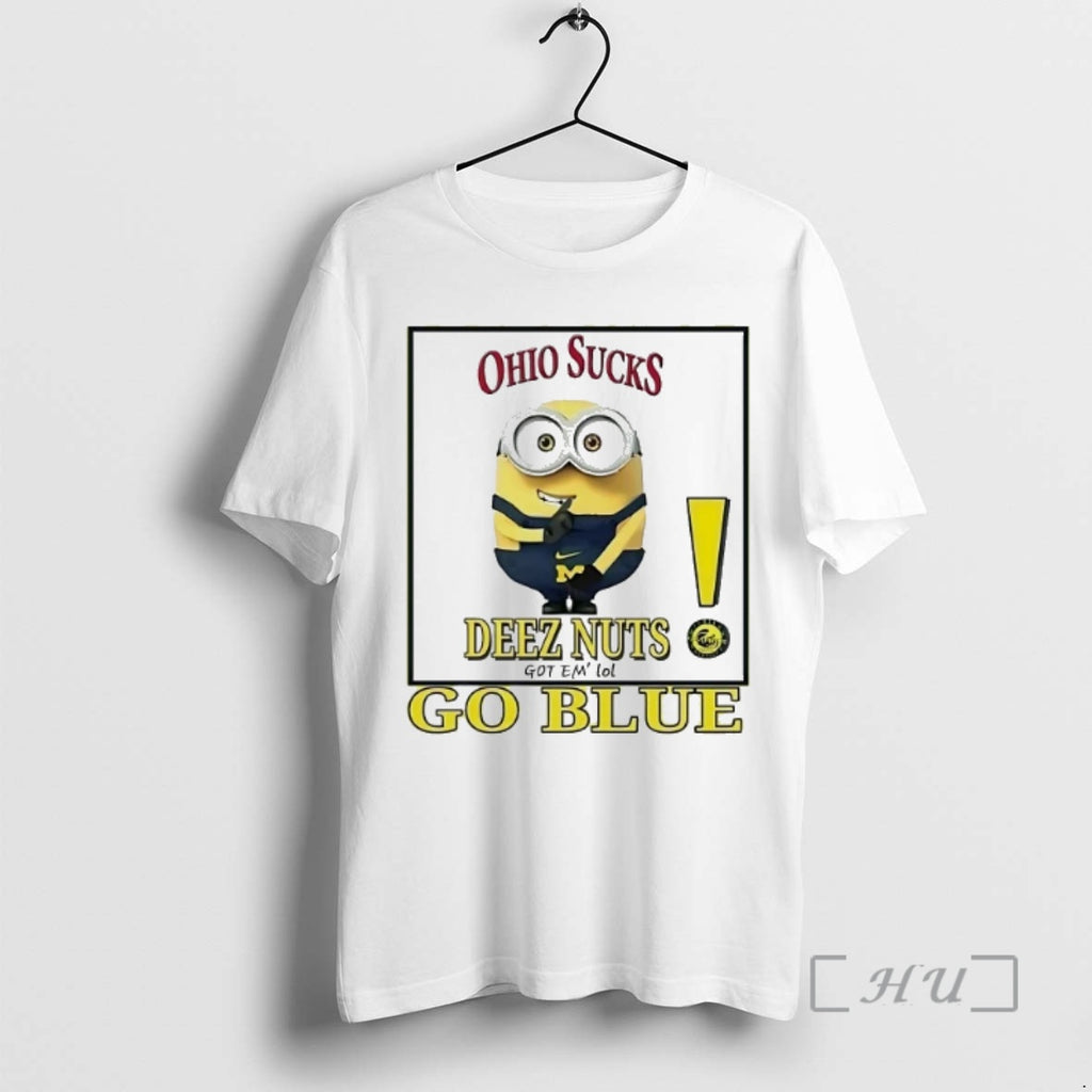 Officials Minion Wolverines Go Blue Deez Nut Got Em Ohio State Football Sucks Premium Shirt Hoodie Sweatshirt