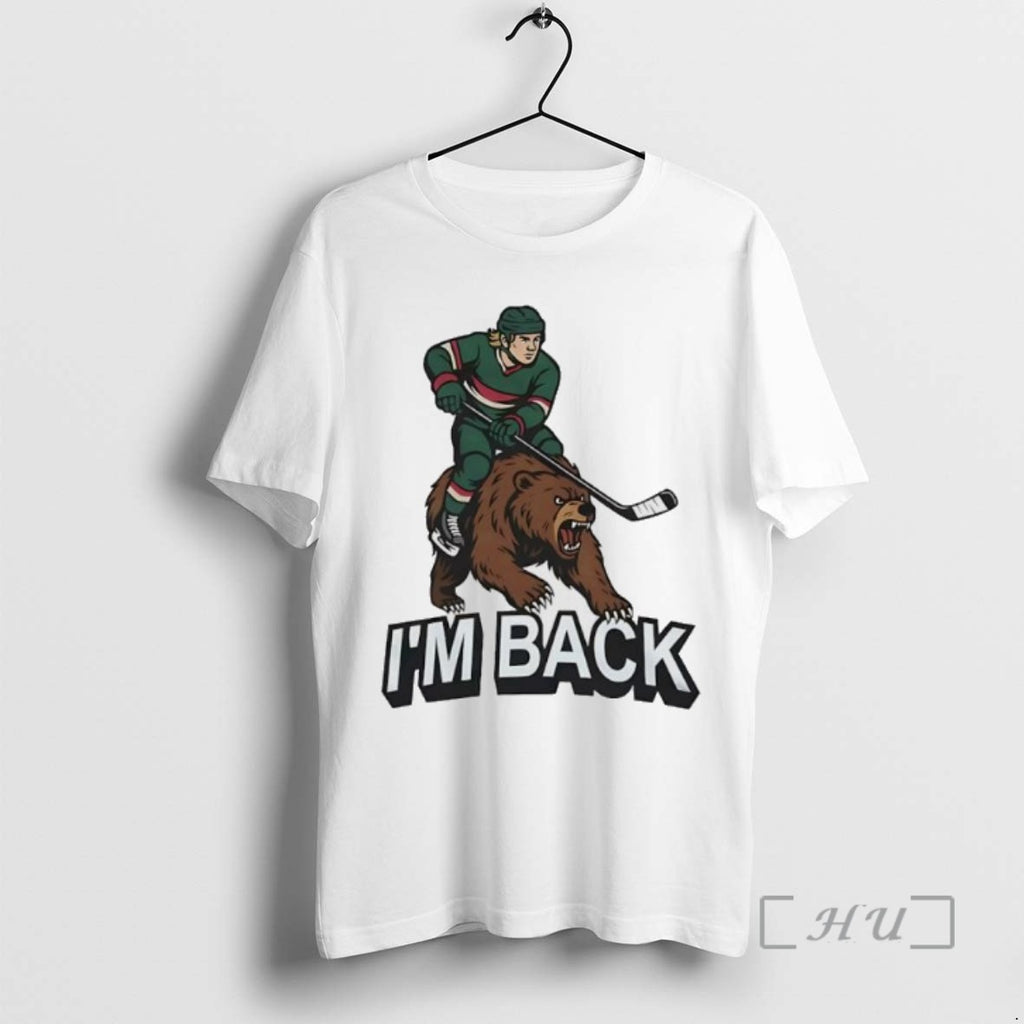 Officials Minnesota Wild Hockey Player And Bear Im Back T Shirt Sweater