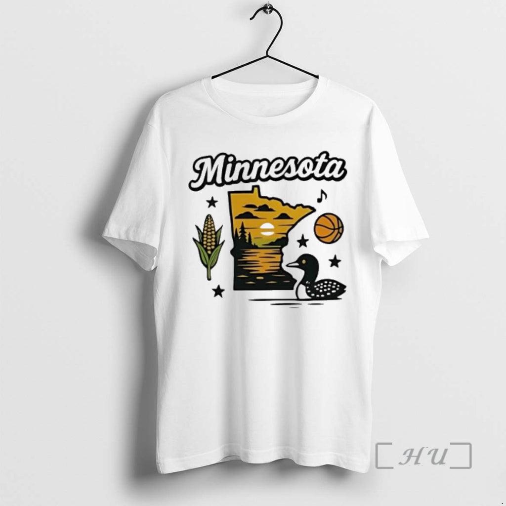 Officials Minnesota Map Duck Corn Sunset Shirt Hoodie Sweatshirt | PurePodTees.com