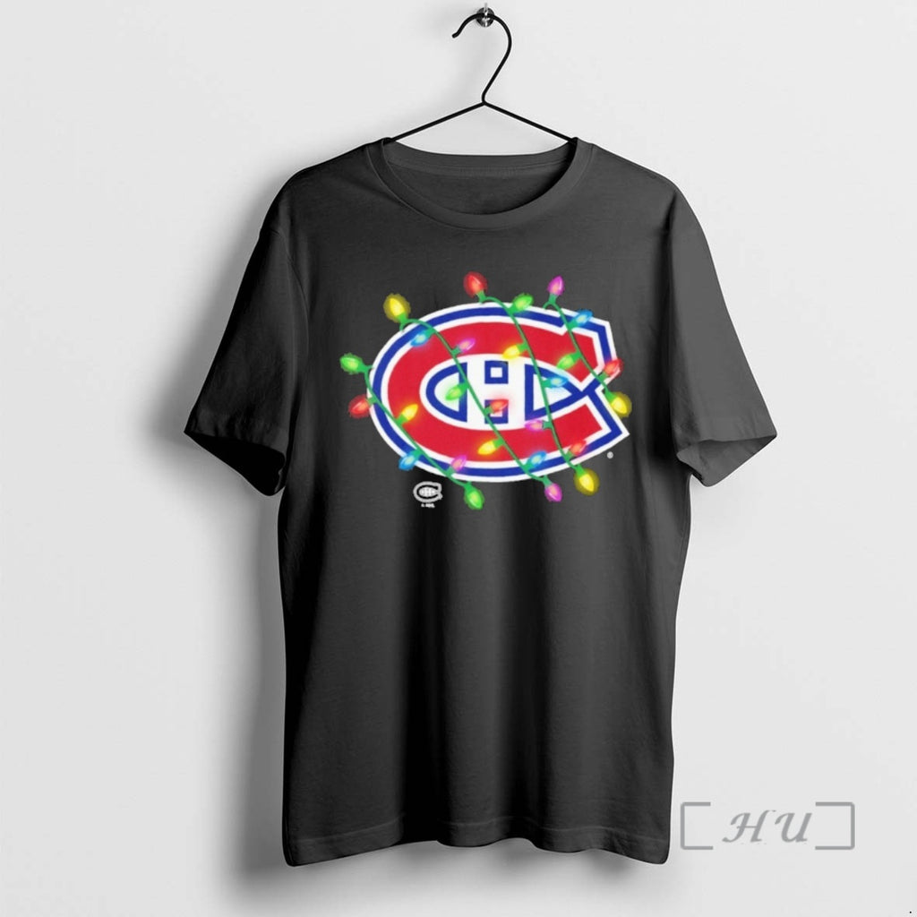 Officials Montreal Canadiens Logo Lights Christmas Shirt Hoodie Sweatshirt | PurePodTees.com