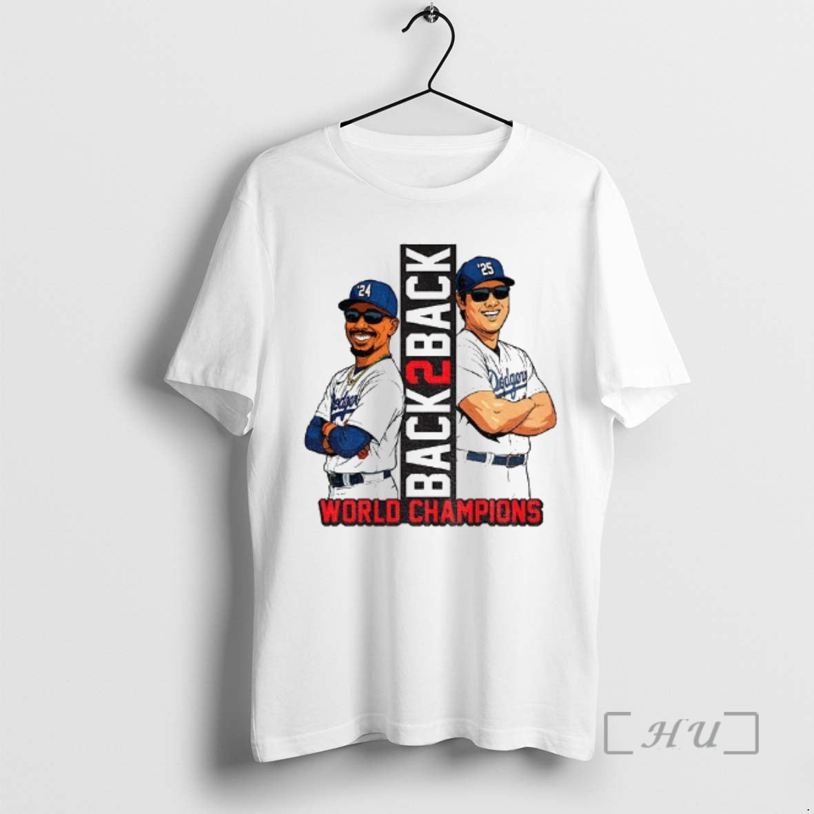 Officials Mookie Betts And Shohei Ohtani Cartoon Los Angeles Dodgers Back 2 Back World Champions Shirt Hoodie Sweatshirt