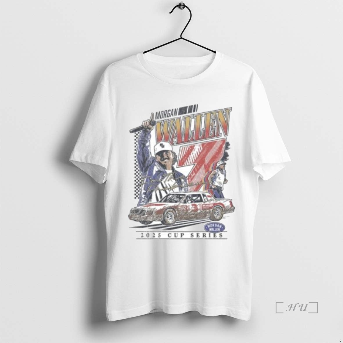 Officials Morgan Wallen Racing Cup Series 2025 Circle White Shirt Hoodie Sweatshirt | PurePodTees.com