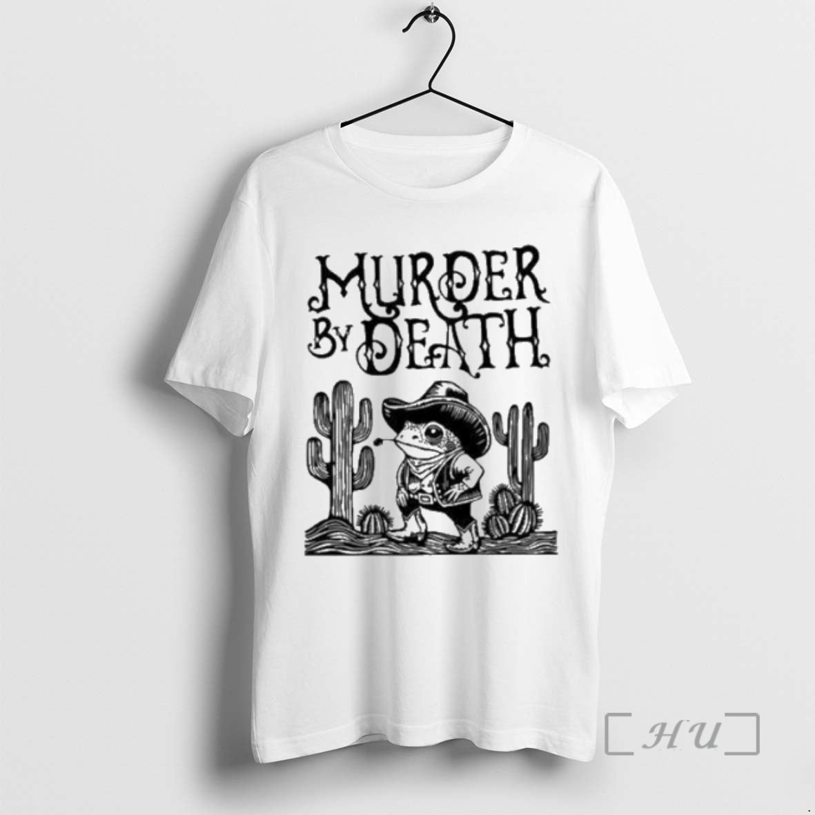 Officials Murder By Death Frog Cowboy Circle White Shirt Hoodie Sweatshirt | PurePodTees.com