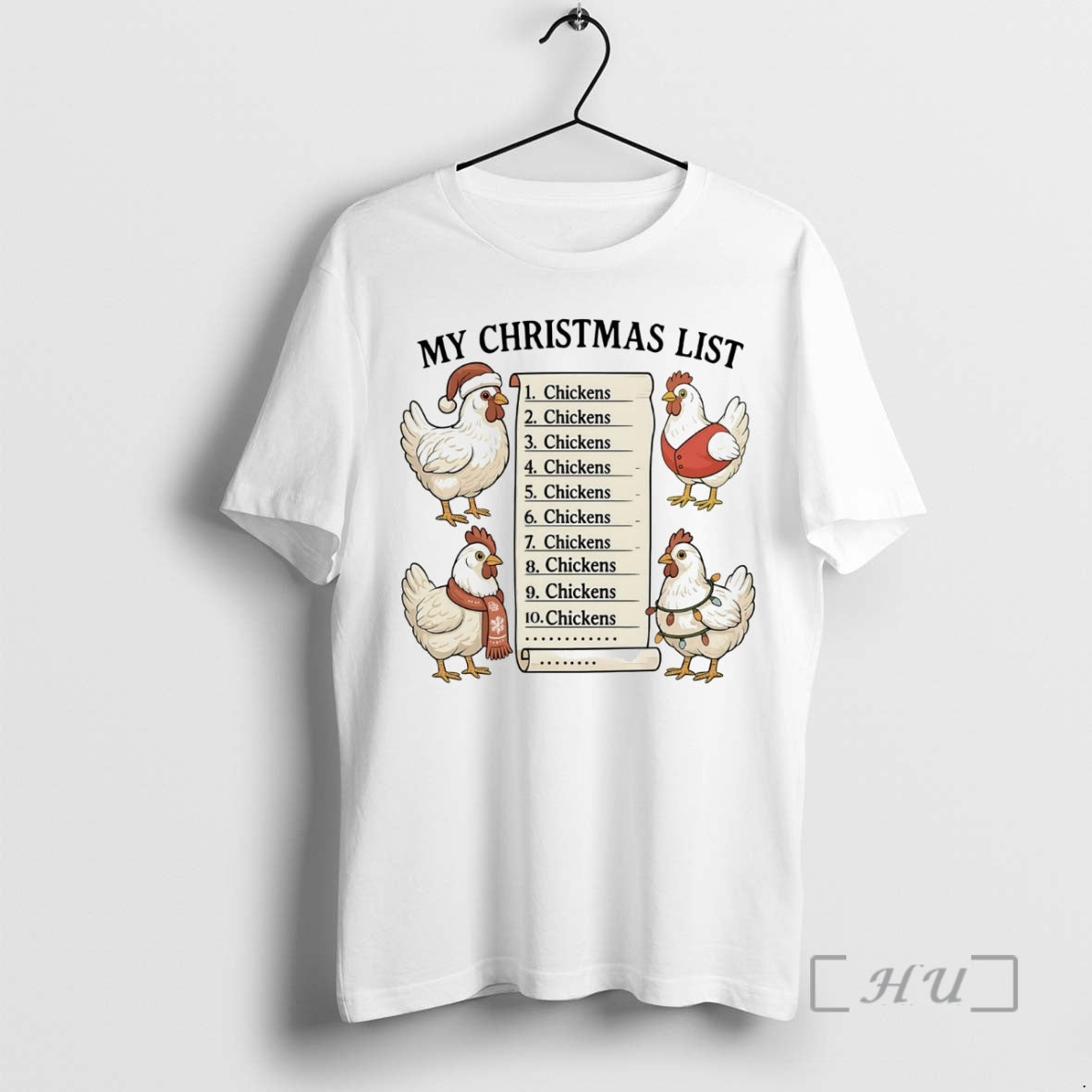 Officials My Christmas List Chickens Shirt Hoodie Sweatshirt | PurePodTees.com