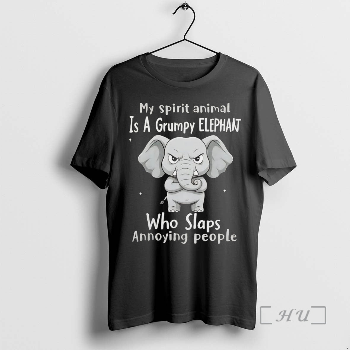 Officials My Spirit Animal Is A Grumpy Elephant Who Slaps Annoying People Premium T Shirts Hoodie Sweatshirt
