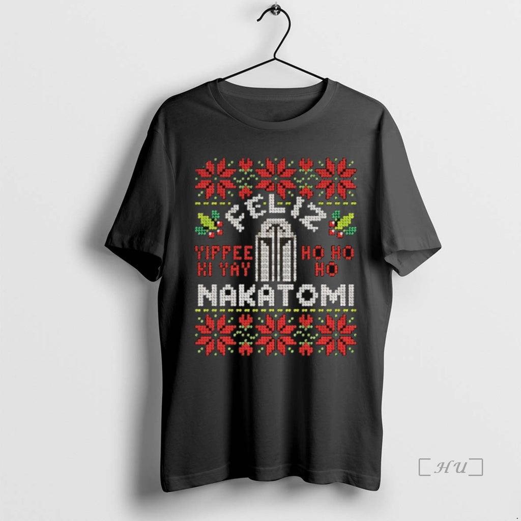 Officials Nakatomi Plaza From Die Hard Feliz Nakatomi Yippee Ki Yay Ho Ho Ho Merry Shirt Hoodie Sweatshirt | PurePodTees.com