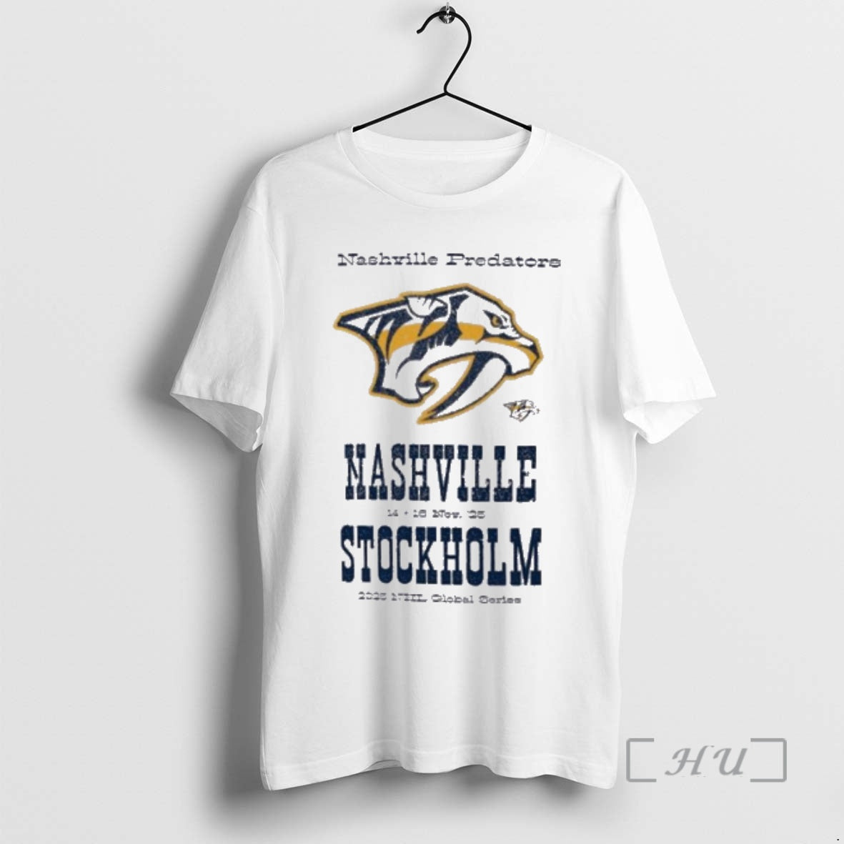 Officials Nashville Predators 2025 Nhl Global Series Hometown To Stockholm Shirt Hoodie Sweatshirt | PurePodTees.com