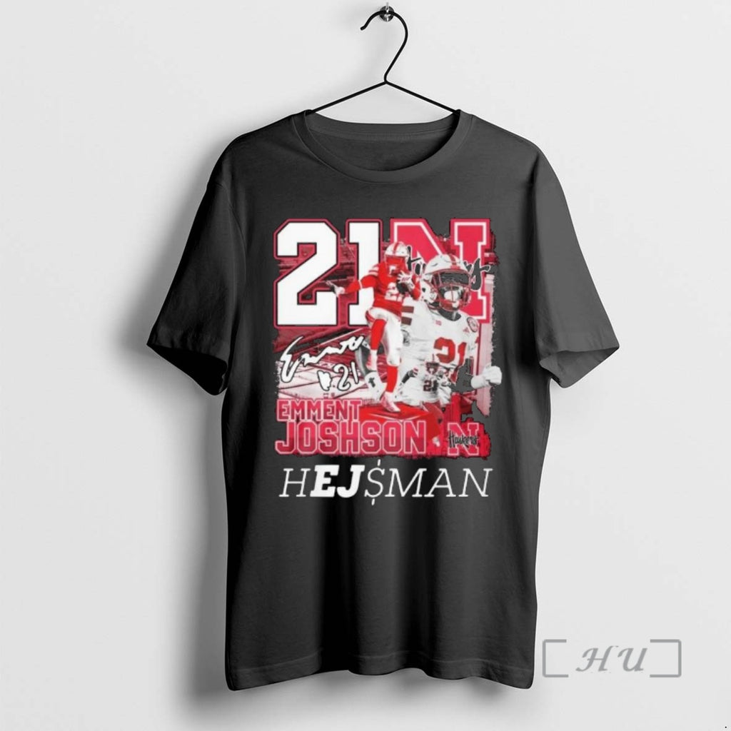 Officials Nebraska Cornhuskers Emmett Joshson Hejsman 21 Forever Signature Shirt Hoodie Sweatshirt | PurePodTees.com