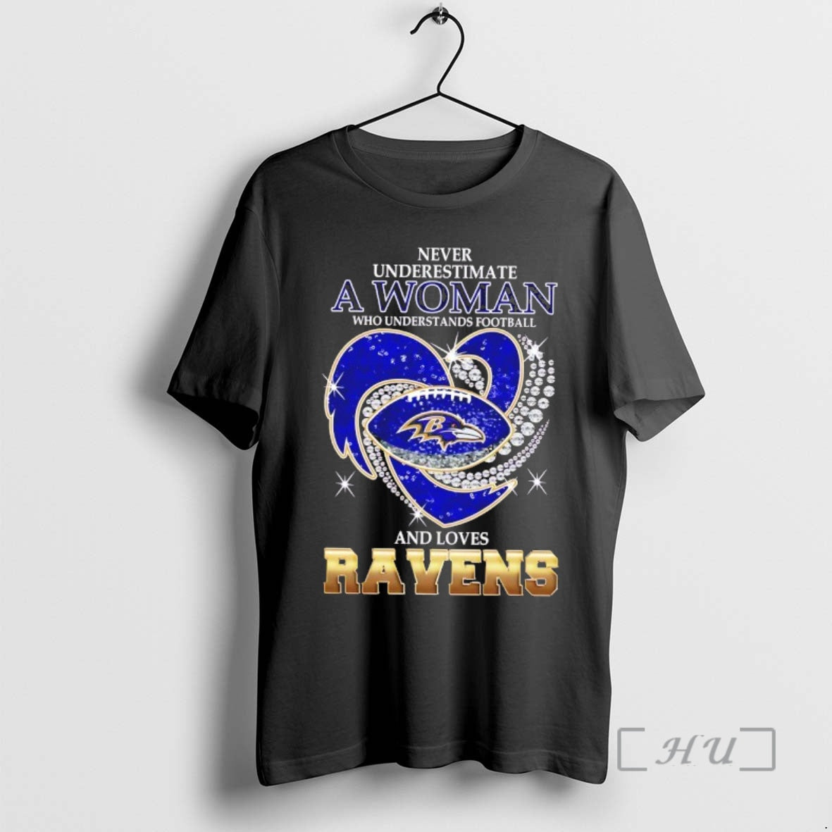 Officials Never Underestimate A Woman Who Understands Football And Loves Baltimore Ravens Football Heart Premium Shirt...