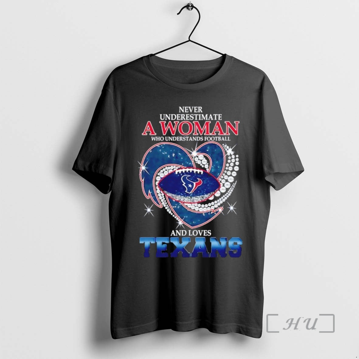 Officials Never Underestimate A Woman Who Understands Football And Loves Houston Texans Football Heart Premium Shirt...