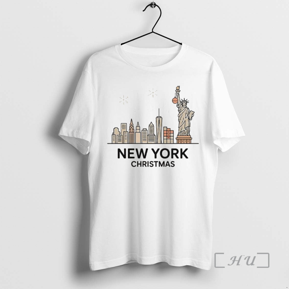 Officials New York City Statue Of Liberty Skyline Snowflakes Christmas Shirt Hoodie Sweatshirt | PurePodTees.com