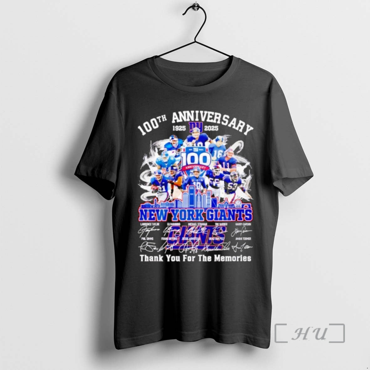 Officials New York Giants 100th Anniversary 1925 2025 Thank You For The Memories Premium Shirt Hoodie Sweatshirt