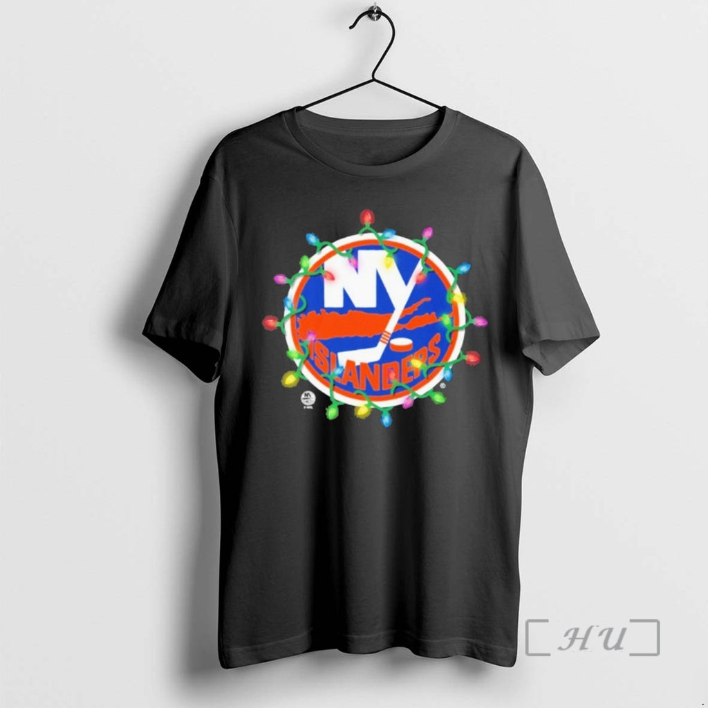 Officials New York Islanders Logo Lights Christmas Shirt Hoodie Sweatshirt | PurePodTees.com