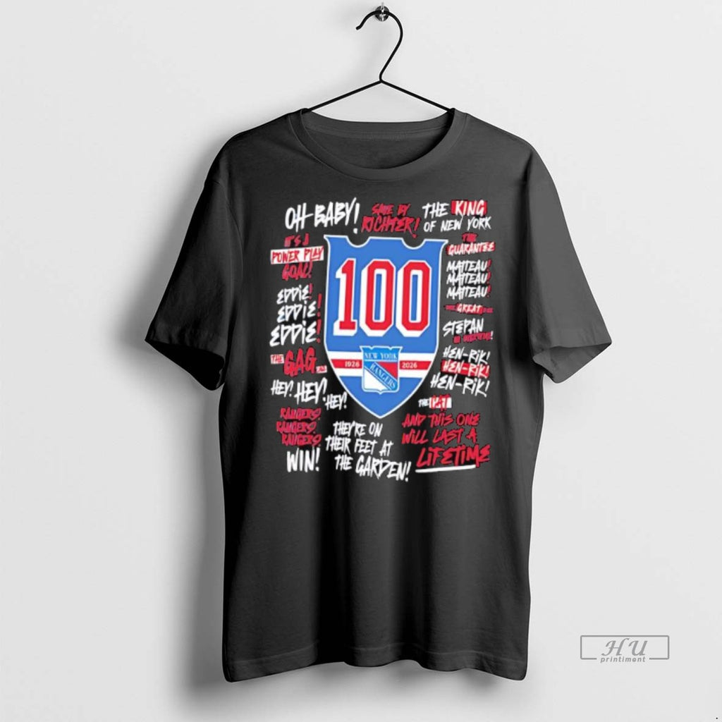 Officials New York Rangers Youth We Bleed Blue Centennial 100 Years Graphic Premium Shirt Hoodie Sweatshirt | PurePodTees.com
