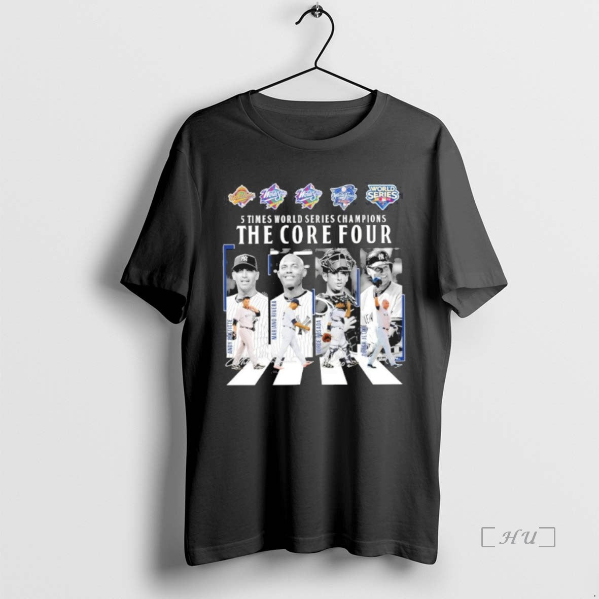Officials New York Yankees 5 Time World Series Champions The Core Four Abbey Road Signatures Shirt Hoodie Sweatshirt