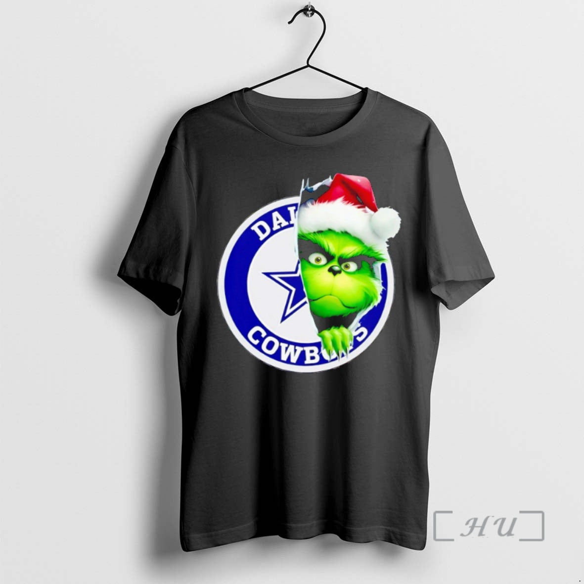 Officials Nice Grinch Peeking Through Dallas Cowboys Christmas Holiday Shirt Hoodie Sweatshirt | PurePodTees.com